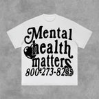 Vintage Mental Health Matters Graphic Short Sleeve T-Shirt