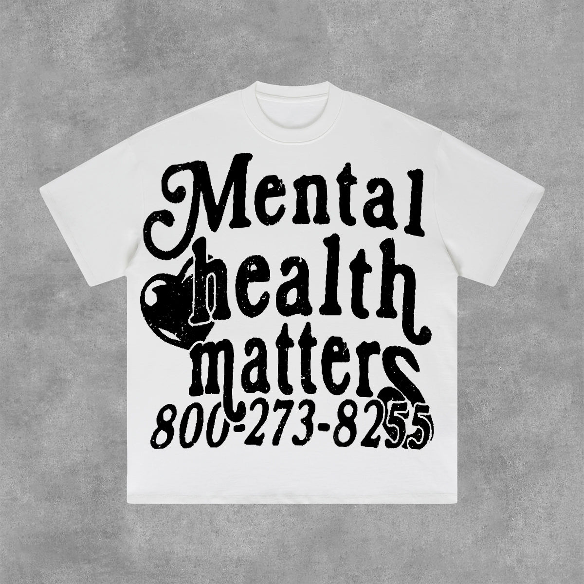 Vintage Mental Health Matters Graphic Short Sleeve T-Shirt