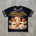 Floral Angel Heaven Cross Graphic T-shirt