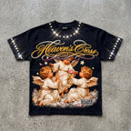 Floral Angel Heaven Cross Graphic T-shirt