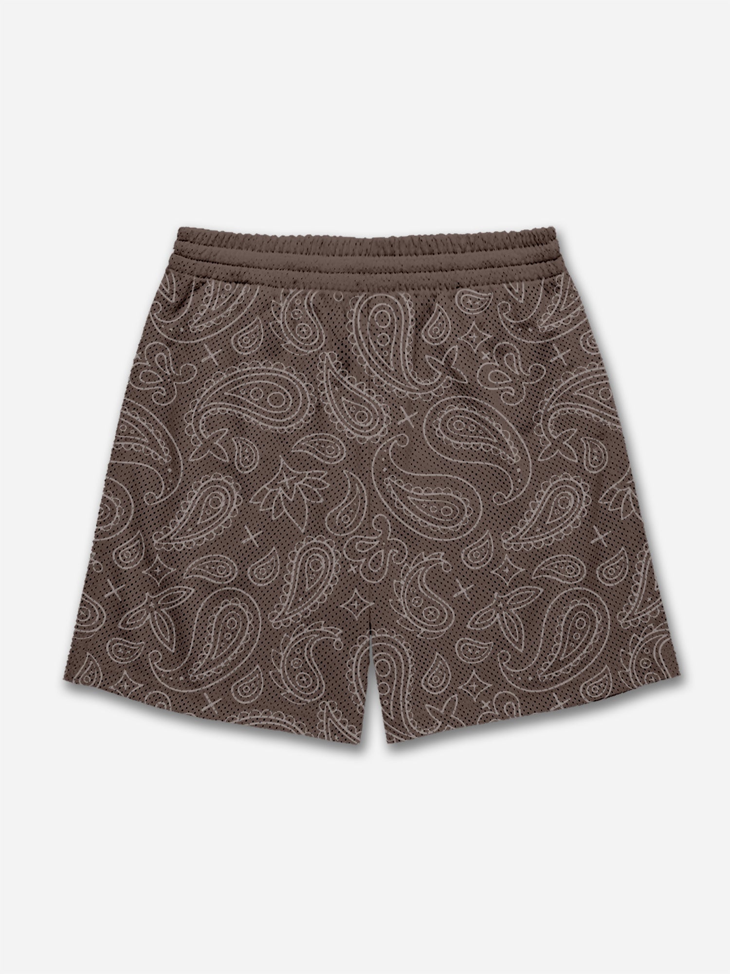 Ambition Skull Hand Cashew Flower Graphic Mesh Shorts