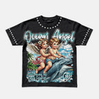 European And American Style Ocean Angel Graphic T-shirt