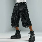 Men's Y2k Hip Hop Style Ripped Denim Shorts