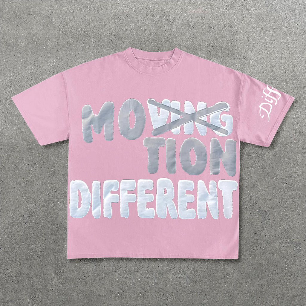 Vintage Motion Different Graphic Short Sleeve T-Shirt