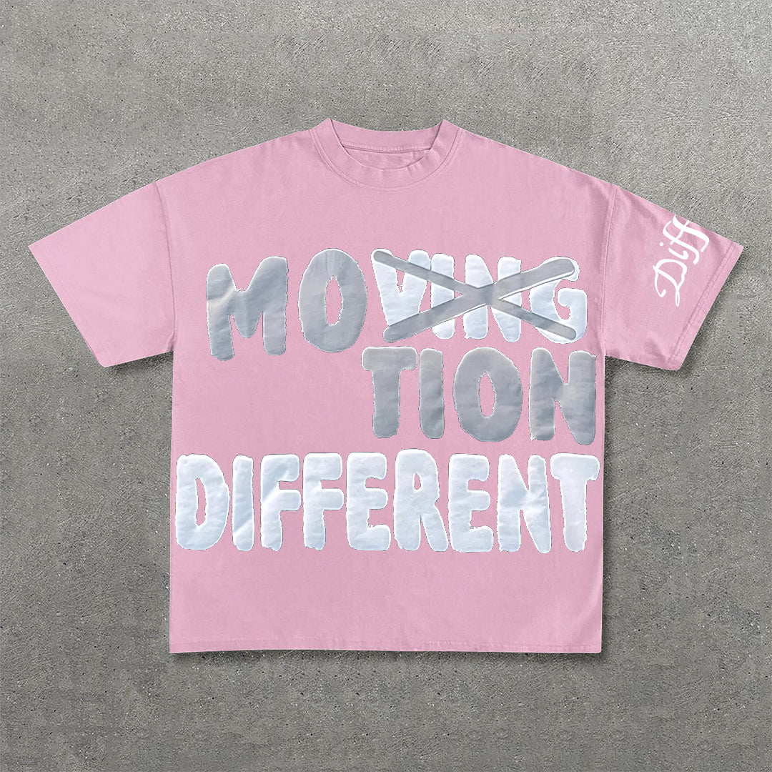 Vintage Motion Different Graphic Short Sleeve T-Shirt