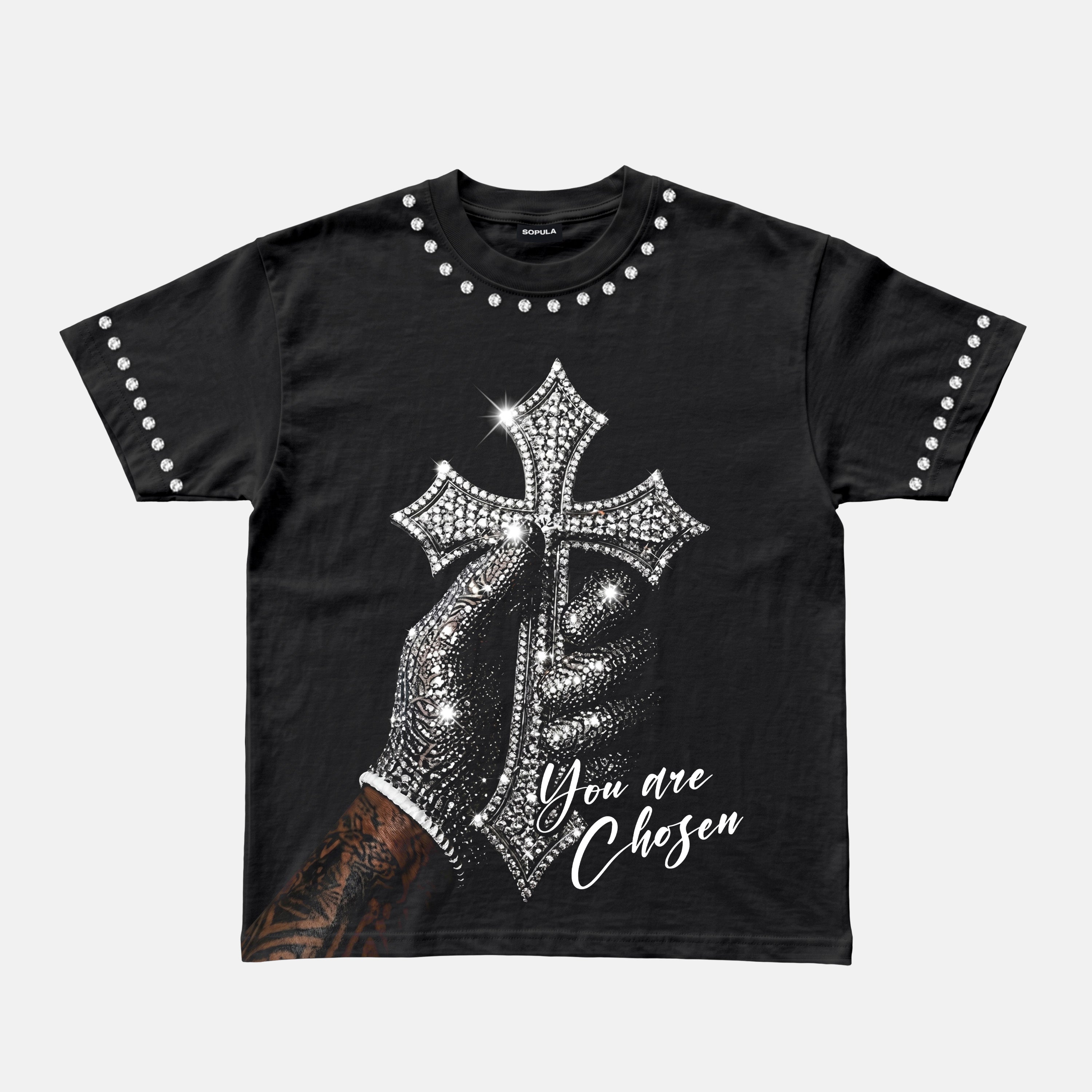Superstar Diamond Cross Print Graphic T-shirt