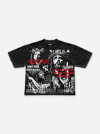 Jesus And The Bible Vintage Graphic Rhinestone Cropped T-shirt