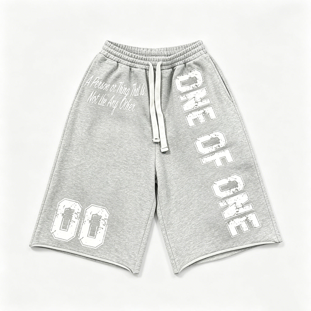 Vintage Word Graphic Drawstring Casual Pocket  3/4 Shorts
