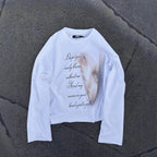 Harajuku-style Character Print Crew Neck Long-sleeved T-shirt