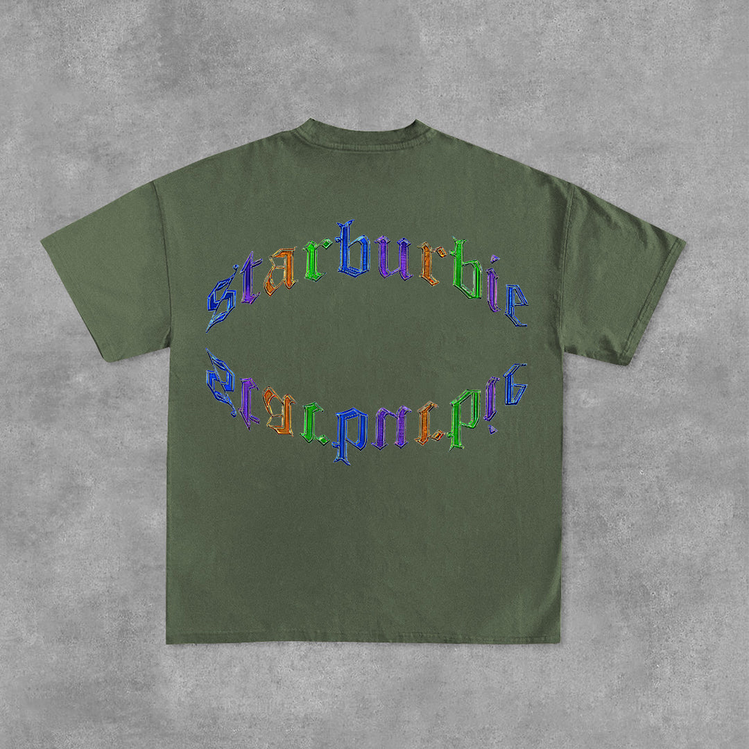 Personalized Loose Lip Print 100% Cotton Short Sleeve T-Shirt