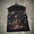 Saints Retro Boy Street Graphic Rhinestone Tank Top