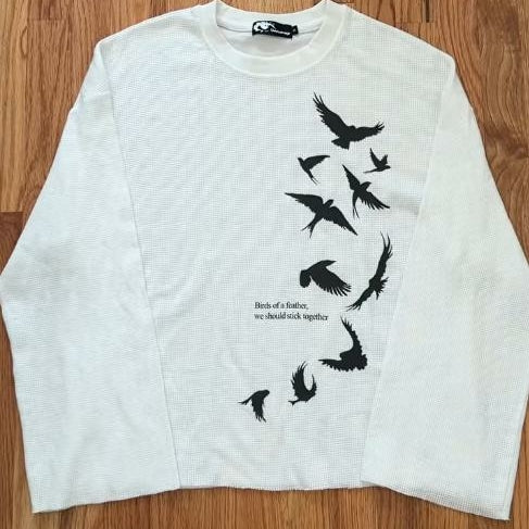 Bird And Pigeon Waffle Long-sleeved T-shirt