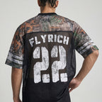 Vintage Fly Rich NO.22 Oversized Graphic Jersey Tees