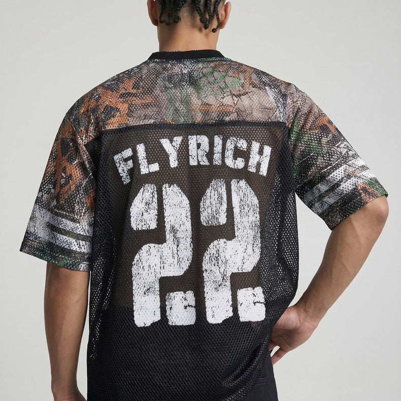 Vintage Fly Rich NO.22 Oversized Graphic Jersey Tees