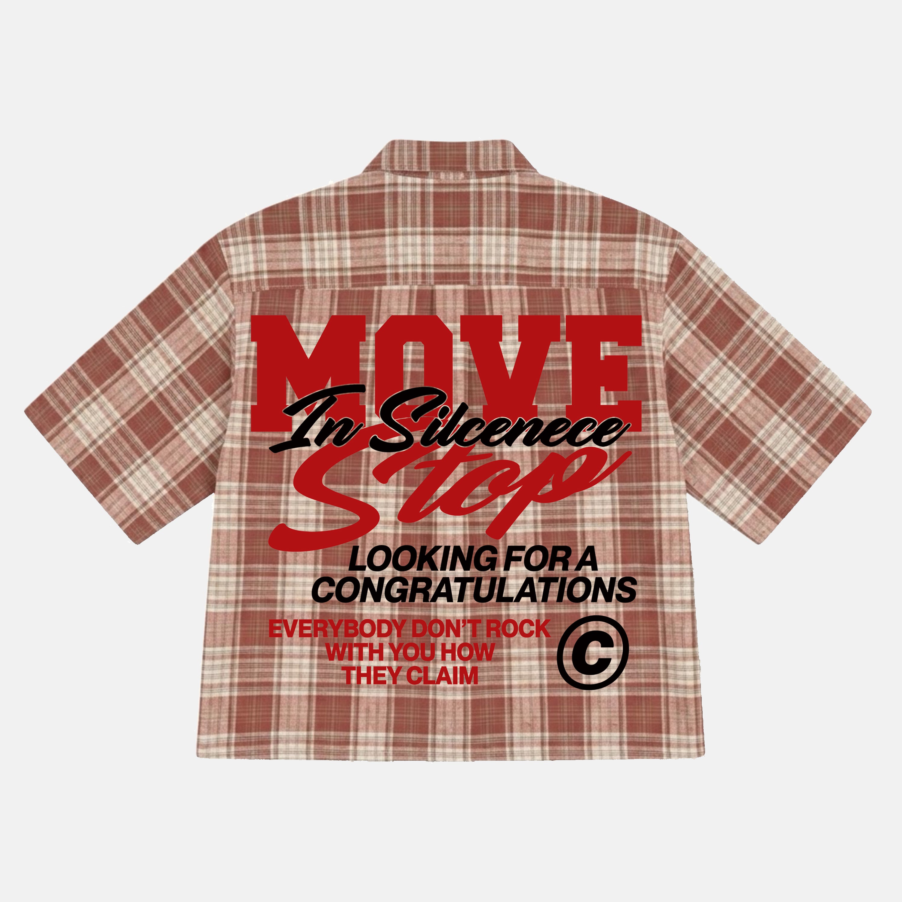 Vintage Move In Silence Graphic Plaid Jacket Shirt