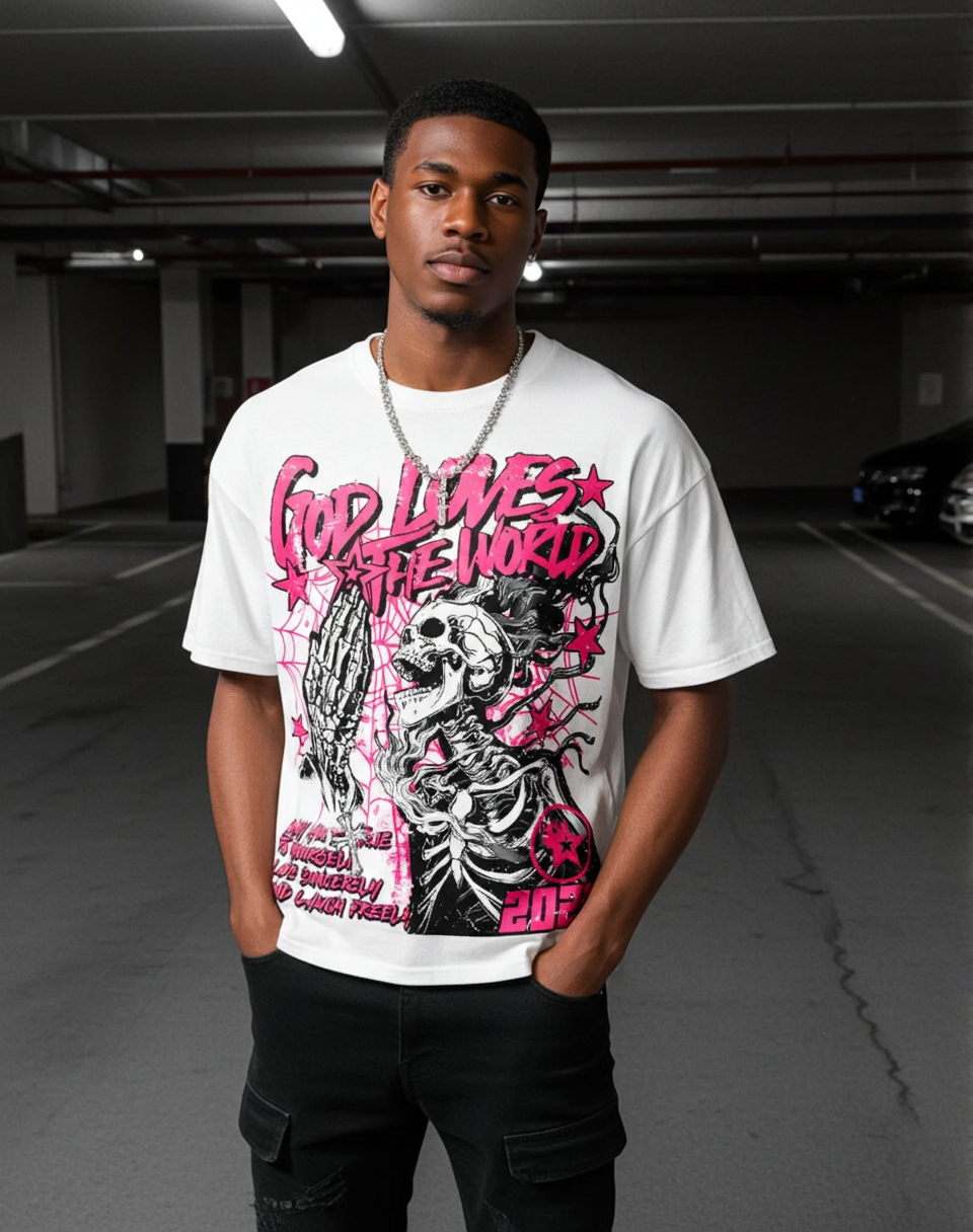 Street God Loves The World Graphic T-shirt