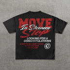 Vintage Personalized Move In Silence Graphic Casual Cotton Short Sleeve T-shirt