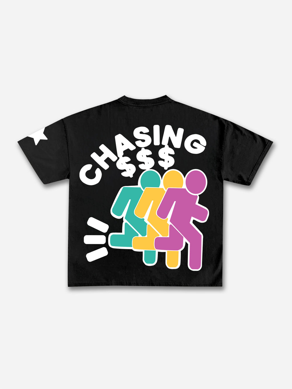 Vintage Chasing Money Graphic Short Sleeve T-shirt
