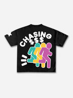 Vintage Chasing Money Graphic Short Sleeve T-shirt
