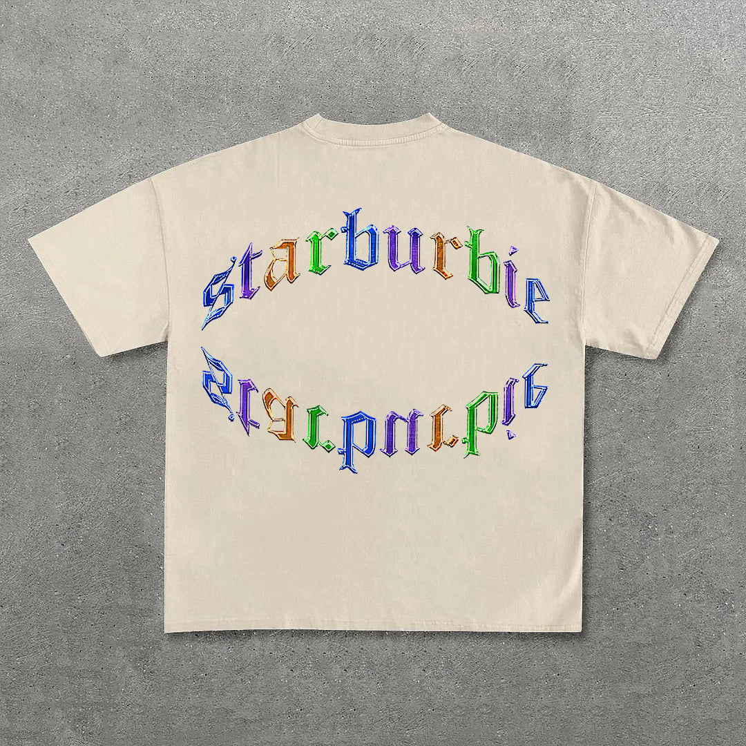 Personalized Loose Lip Print 100% Cotton Short Sleeve T-Shirt