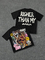 Richer Than My Opps Vintage Abstract Man Graphic Cotton T-shirt