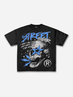Street Star Skull Stars Vintage Graphic Cotton T-shirt