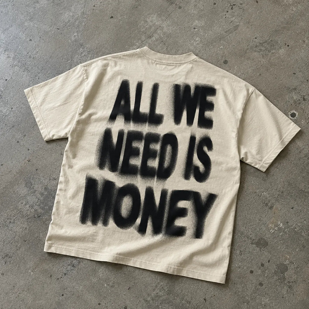 Personalized All We Need Is Money Graphic T-shirt