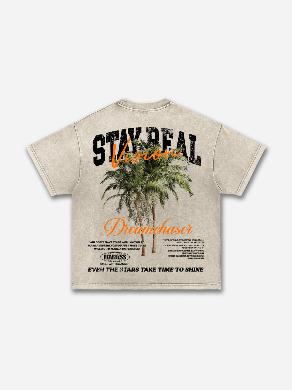 Stay Real Coconut Vacation Vintage Graphic Washed T-shirt