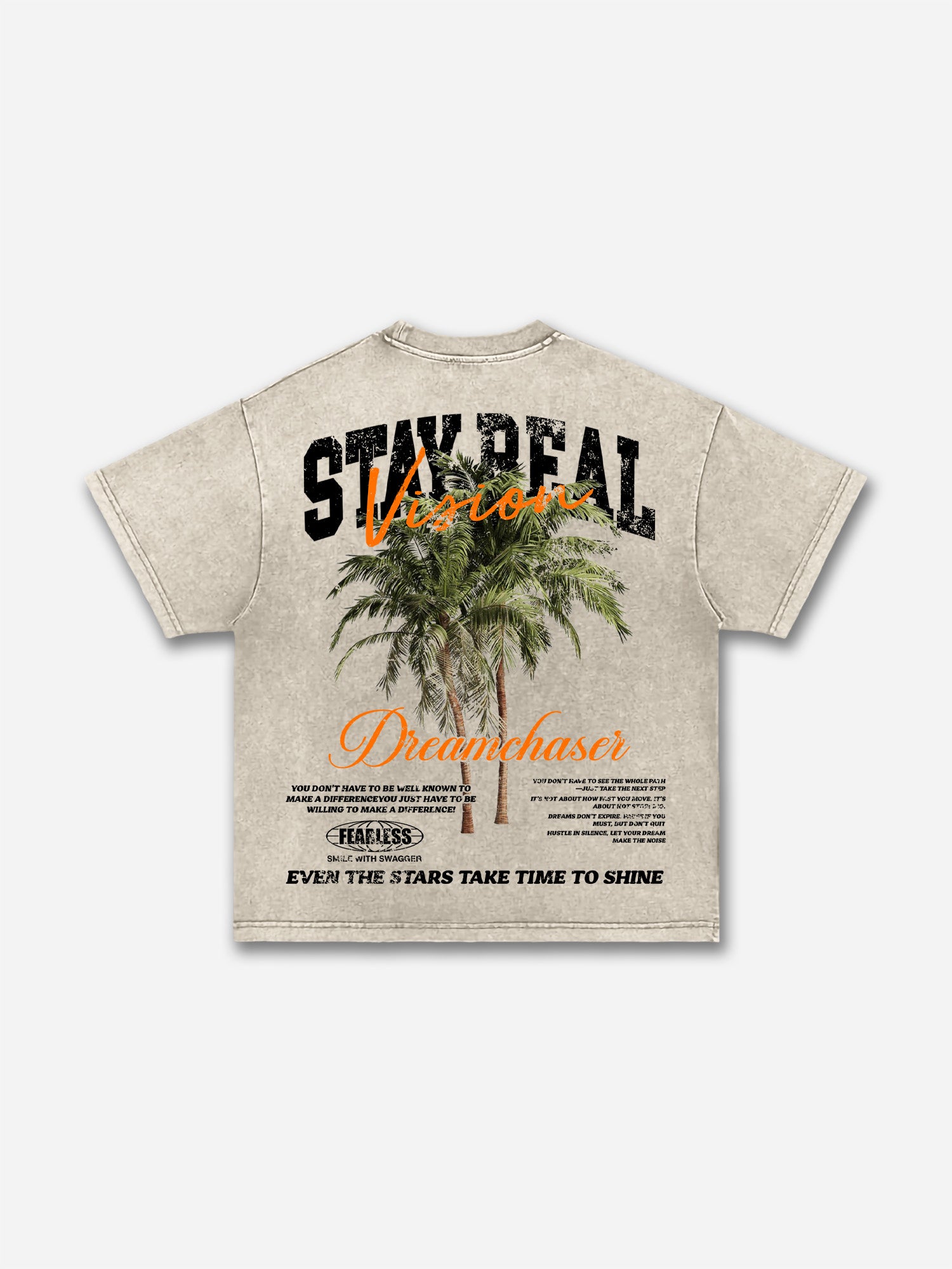 Stay Real Coconut Vacation Vintage Graphic Washed T-shirt