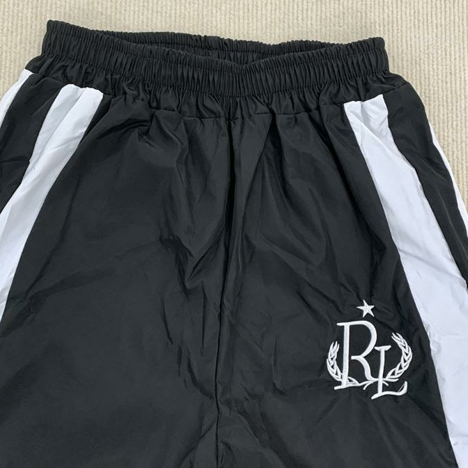 Sporty Striped Embroidered Casual Trousers