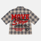 Vintage Move In Silence Graphic Plaid Jacket Shirt
