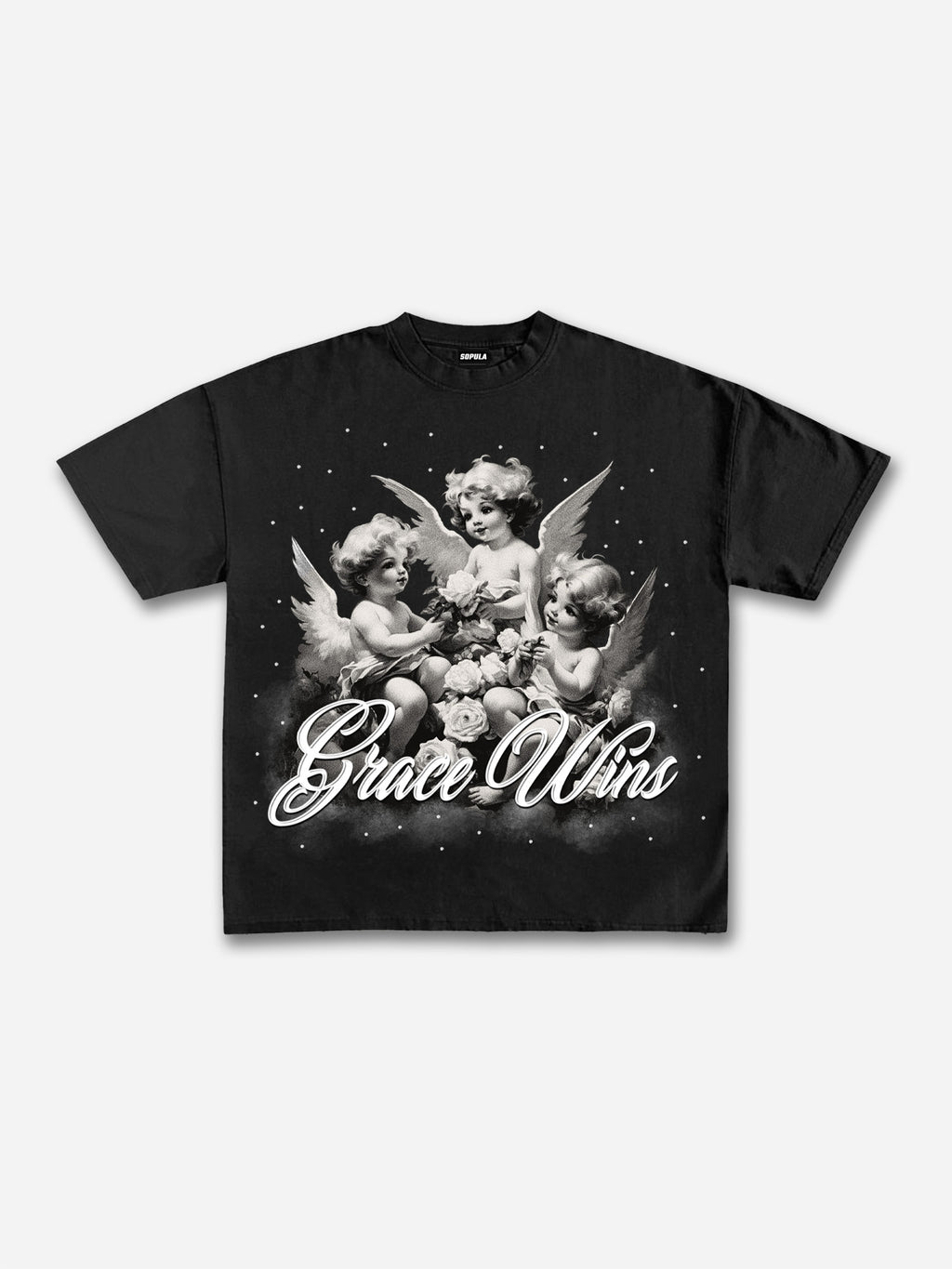 Grace Wins Angel Vintage Graphic Cotton T-shirt