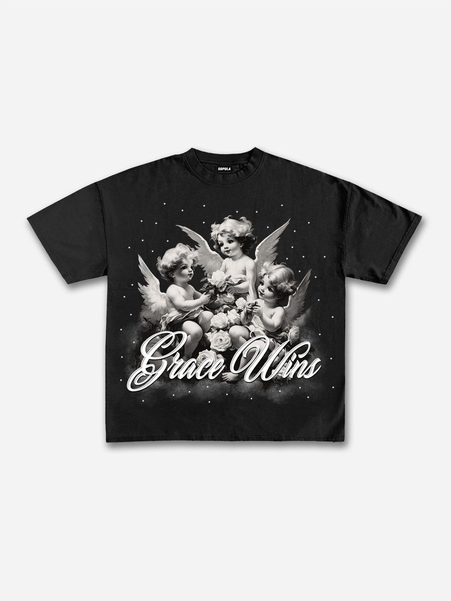 Grace Wins Angel Vintage Graphic Cotton T-shirt