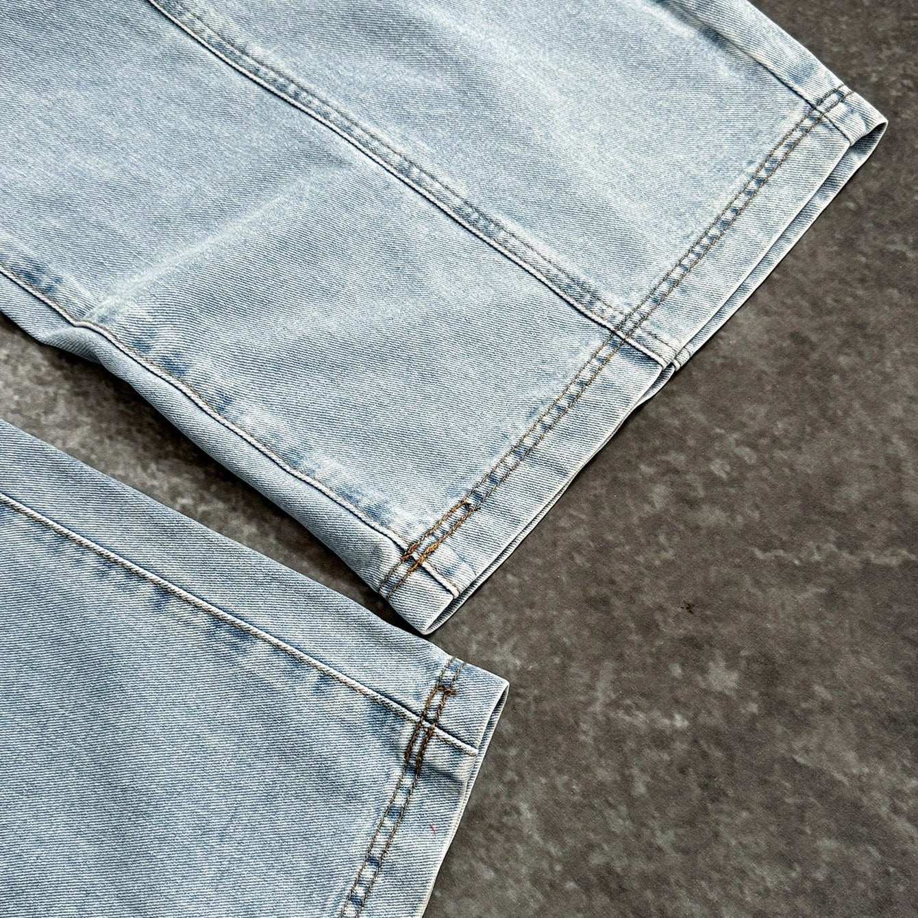 Casual Patchwork Loose Curved  Baggy Jeans
