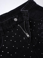 Hiphop Cross Hot Diamond Denim Shorts