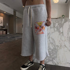 Retro Y2k Cross Drawstring Men's 3/4 Shorts