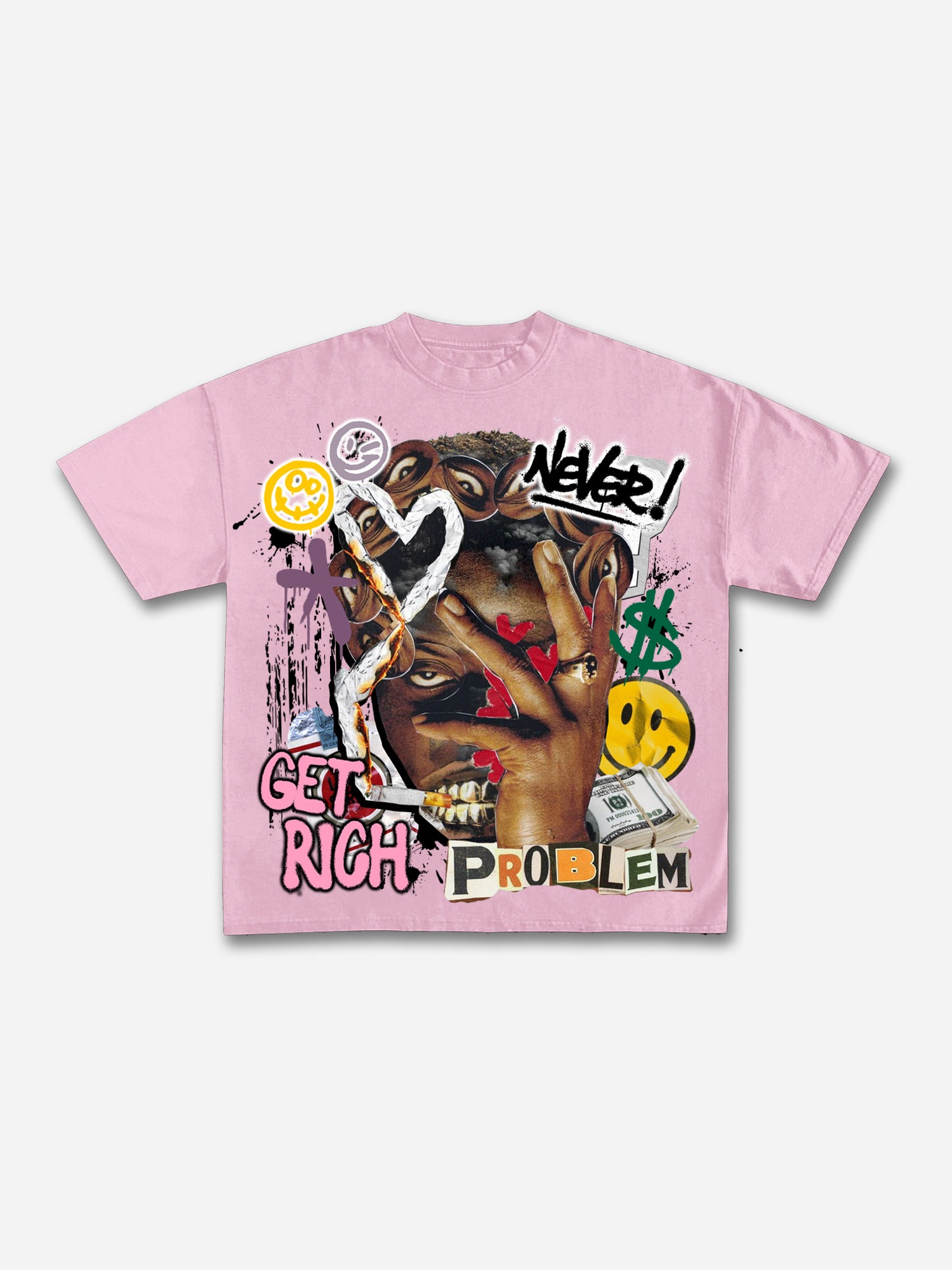 Richer Than My Opps Vintage Abstract Man Graphic Cotton T-shirt