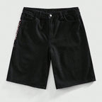 Men's Retro Plum Blossom Embroidered Loose Denim Jorts