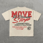 Vintage Personalized Move In Silence Graphic Casual Cotton Short Sleeve T-shirt