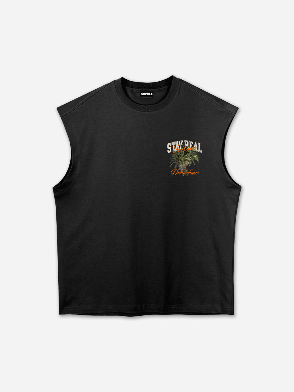 Stay Real Coconut Vacation Vintage Graphic Tank Top