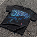 Creation Blue Abstract Graphic Cotton T-shirt