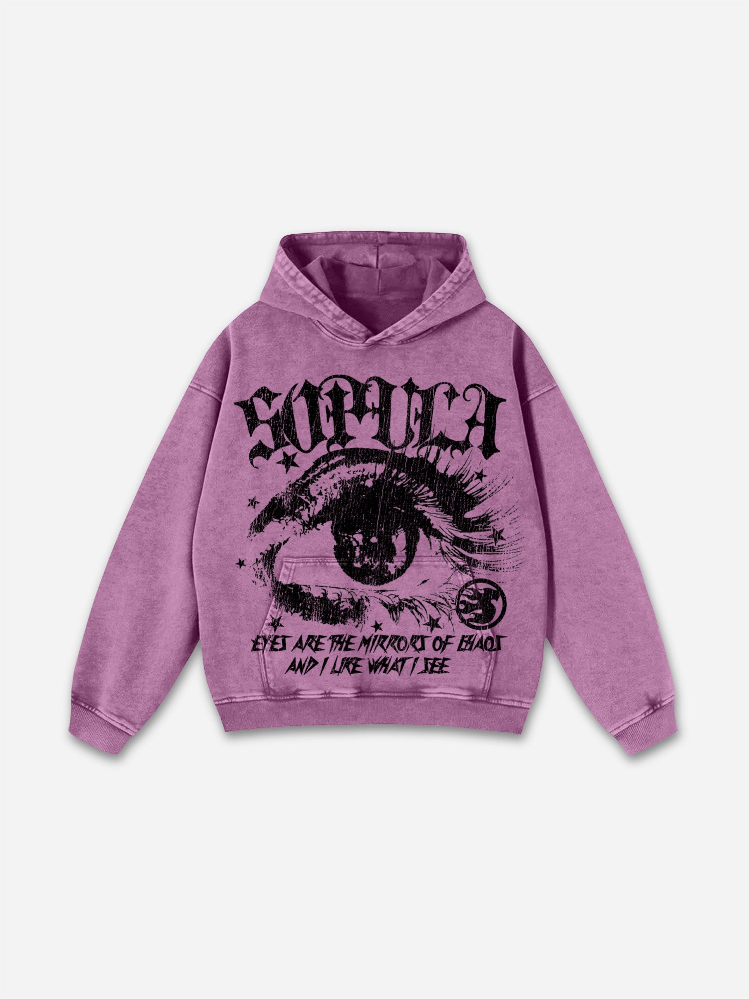 Sopula Star Eyes Graphic Acid Wash Hoodie