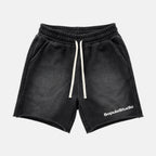 Sopula Foam Process Slogan Print Janky Acid Washed Shorts