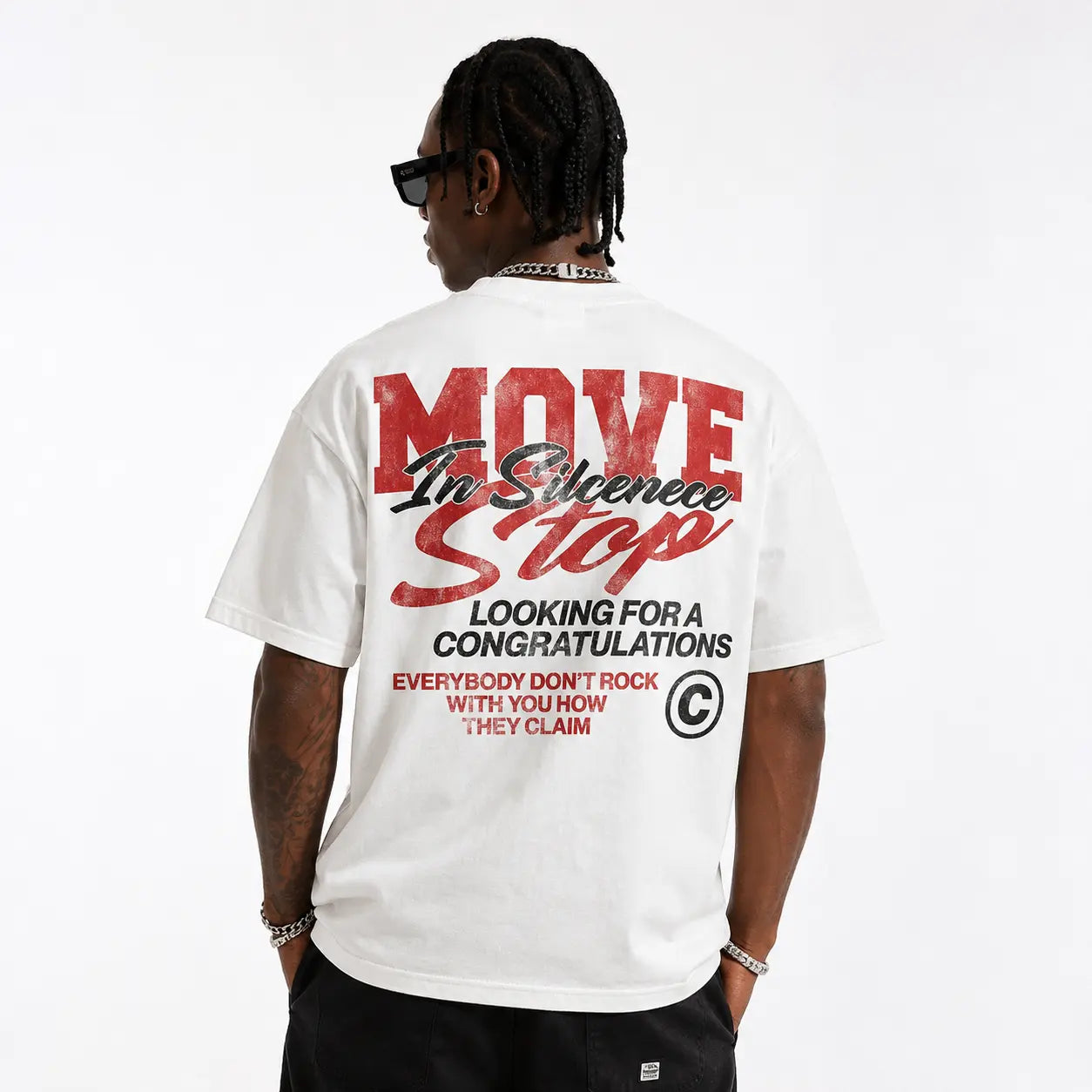 Vintage Personalized Move In Silence Graphic Casual Cotton Short Sleeve T-shirt