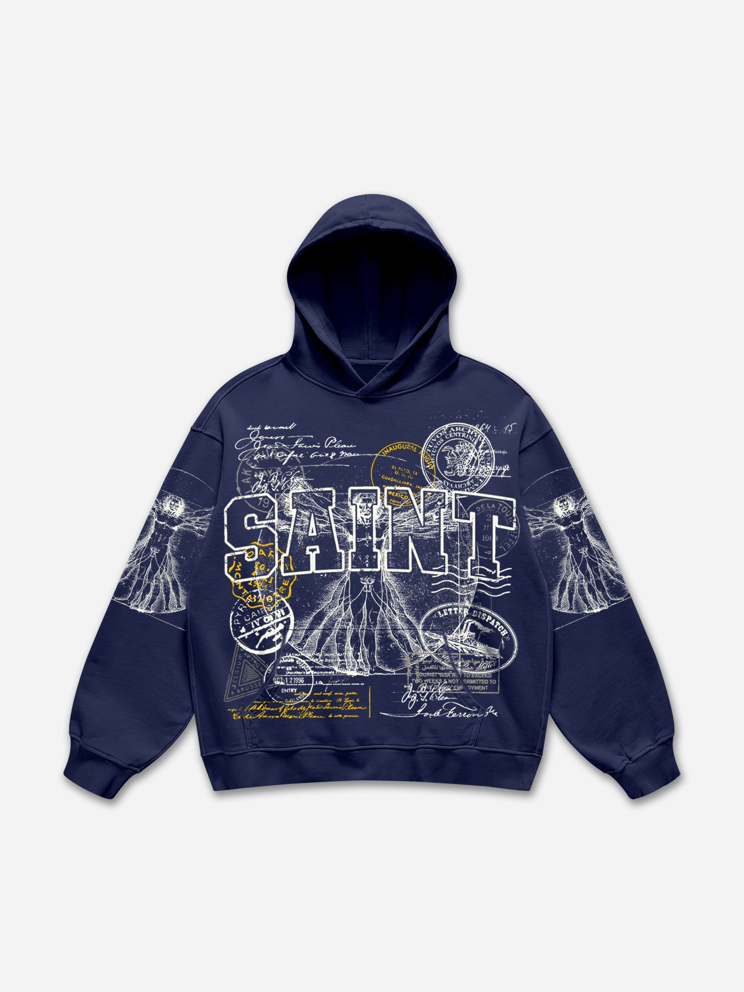 Saints Vitruvian Man Vintage Graphic Hoodie