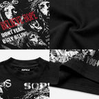 Jesus And The Bible Vintage Graphic Rhinestone Cropped T-shirt