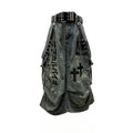 Hip-Hop Gothic Cross-style Denim Capri Baggy Jeans