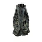 Hip-Hop Gothic Cross-style Denim Capri Baggy Jeans