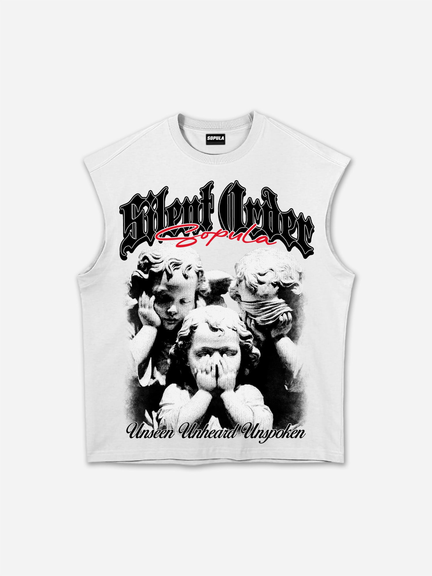 Blind Mute Bound Vintage Angel Graphic Tank Top