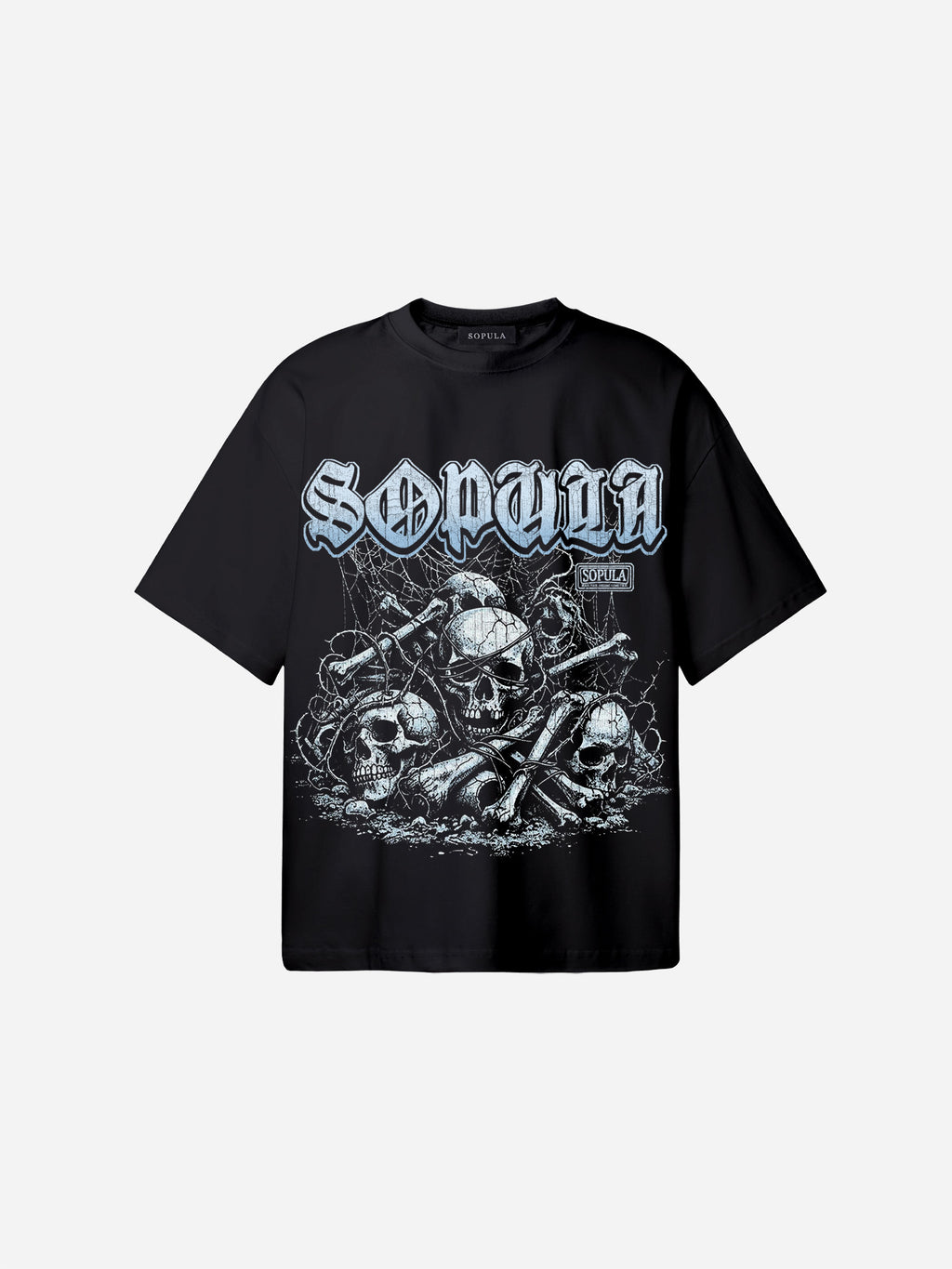Retro Rope Skull Graphic Cotton T-shirt